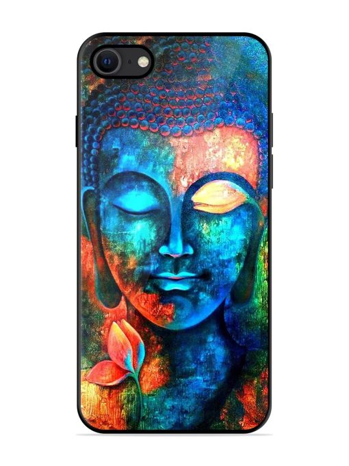 Buddha Painting Glossy Metal Phone Cover for Apple Iphone Se (2020) Zapvi