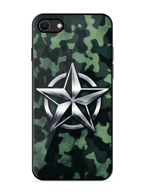 Indian Army Star Design Glossy Metal Phone Cover for Apple Iphone Se (2020) Zapvi