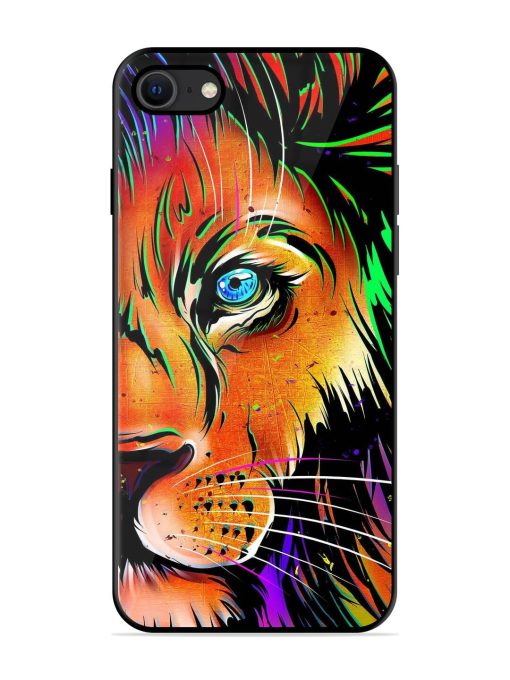 Colorful Lion Design Glossy Metal TPU Phone Cover for Apple Iphone Se (2020) Zapvi