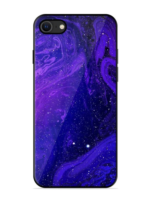 Galaxy Acrylic Abstract Art Glossy Metal Phone Cover for Apple Iphone Se (2020)