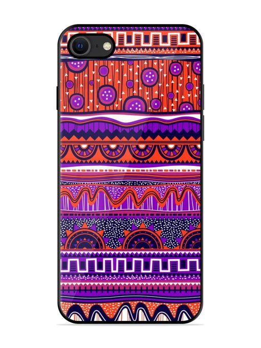 Ethnic Seamless Pattern Glossy Metal TPU Phone Cover for Apple Iphone Se (2020) Zapvi