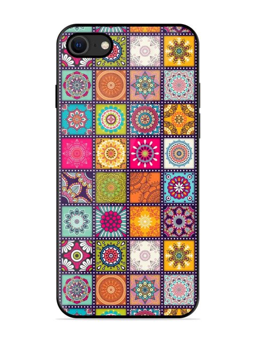 Seamless Pattern Vintage Glossy Metal Phone Cover for Apple Iphone Se (2020)