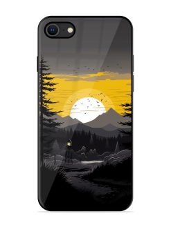 Sunset Vector Glossy Metal Phone Cover for Apple Iphone Se (2020)
