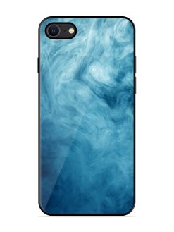 Blue Smoke Art Glossy Metal Phone Cover for Apple Iphone Se (2020)
