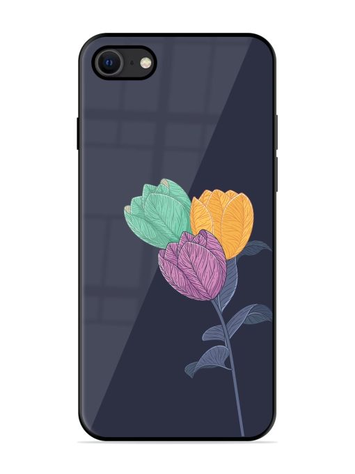 Flower Vector Glossy Metal Phone Cover for Apple Iphone Se (2020) Zapvi