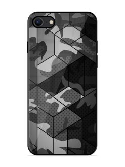 Hexagonal Pattern Glossy Metal Phone Cover for Apple Iphone Se (2020)