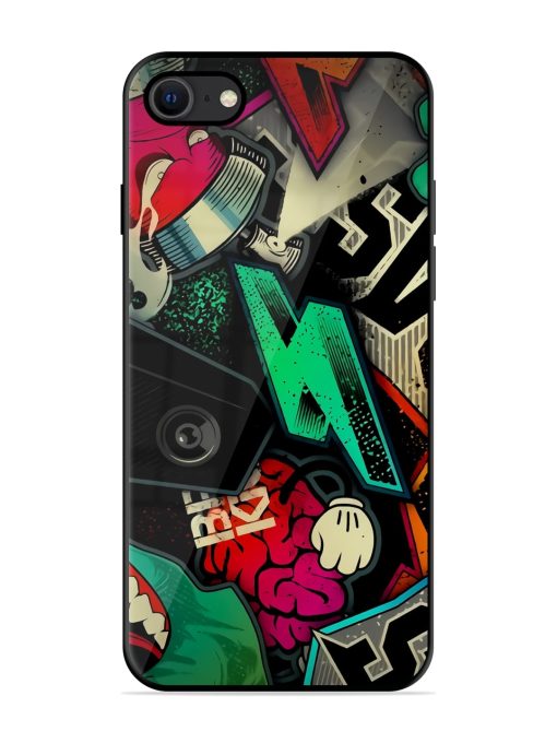 Graffiti Art Glossy Metal Phone Cover for Apple Iphone Se (2020) Zapvi