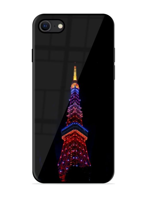 Eiffel Tower Night View Glossy Metal Phone Cover for Apple Iphone Se (2020) Zapvi