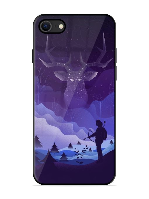 Deer Forest River Glossy Metal Phone Cover for Apple Iphone Se (2020) Zapvi