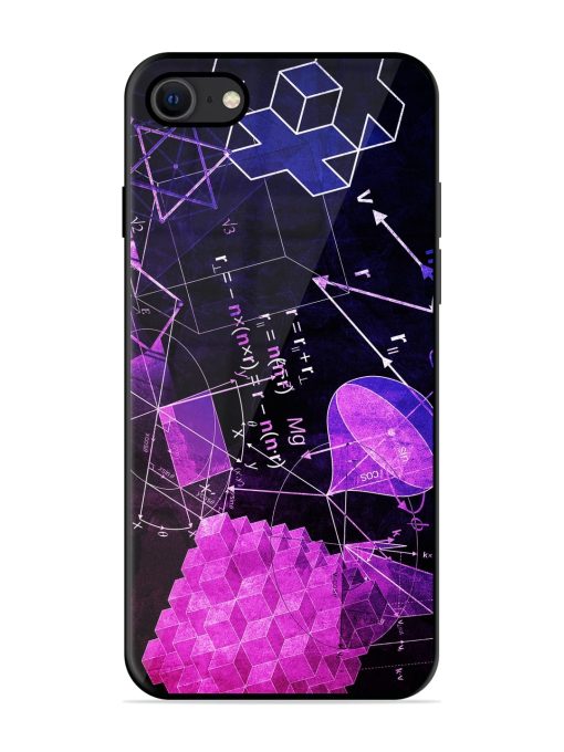 Math Physics Formula Art Glossy Metal Phone Cover for Apple Iphone Se (2020) Zapvi