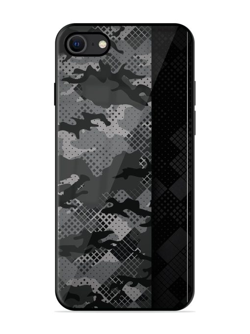 Dark Camouflage Glossy Metal Phone Cover for Apple Iphone Se (2020) Zapvi