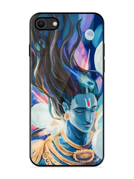 Bhagwan Sri Krishna Glossy Metal Phone Cover for Apple Iphone Se (2020) Zapvi