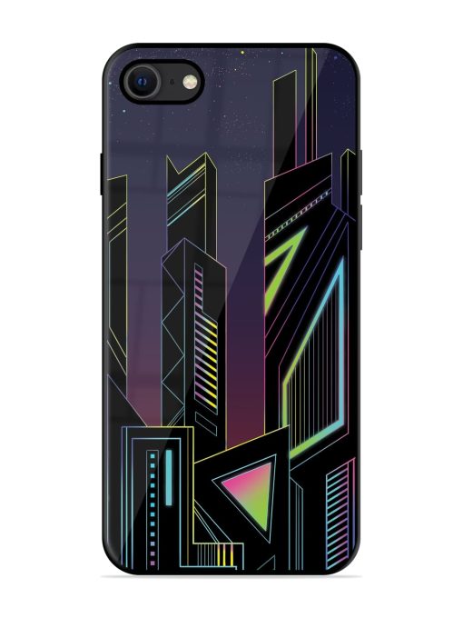 Neon Dreamscape Glossy Metal Phone Cover for Apple Iphone Se (2020)