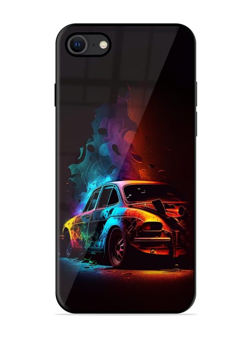 High Classic Car Art Glossy Metal Phone Cover for Apple Iphone Se (2020)