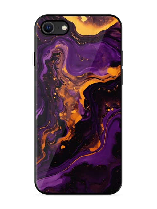 Painting Of A Purple Glossy Metal Phone Cover for Apple Iphone Se (2020)