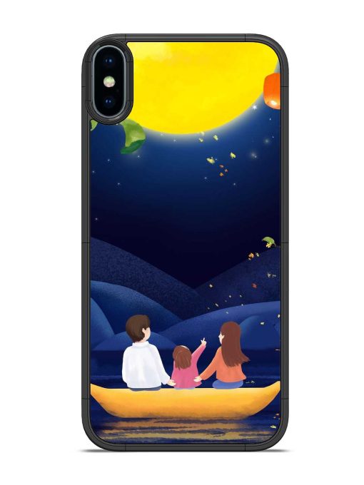 Happy Family And Beautiful View Glossy Metal Phone Cover for Apple Iphone X