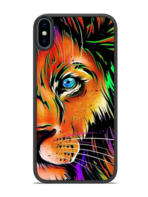 Colorful Lion Design Glossy Metal TPU Phone Cover for Apple Iphone X