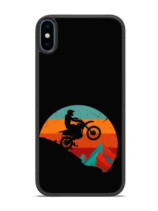 Mountain Bike Glossy Metal Phone Cover for Apple Iphone X