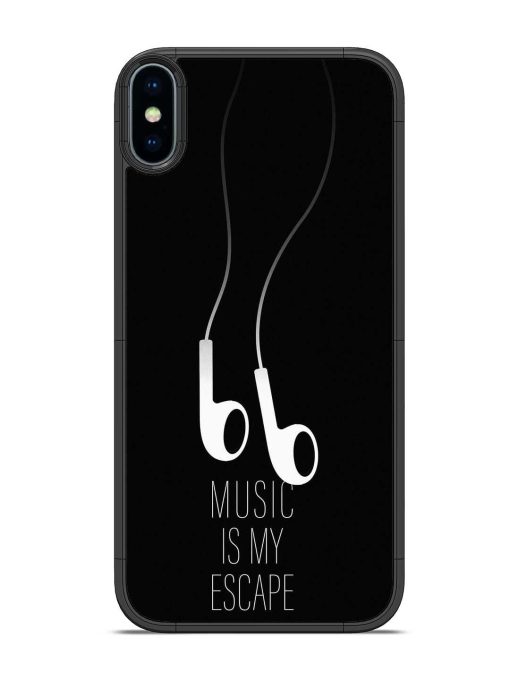 Music Is My Escape Glossy Metal Phone Cover for Apple Iphone X