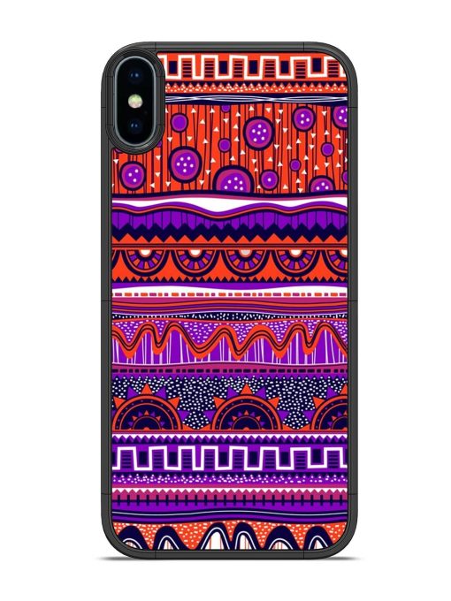 Ethnic Seamless Pattern Glossy Metal TPU Phone Cover for Apple Iphone X