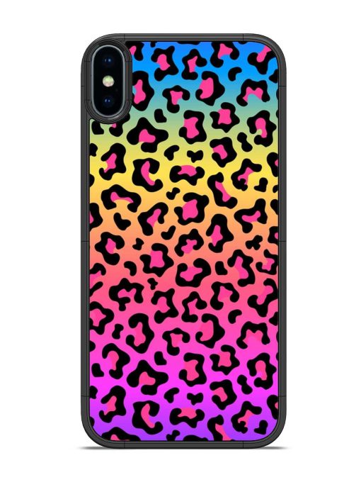 Neon Rainbow Colored Glossy Metal Phone Cover for Apple Iphone X