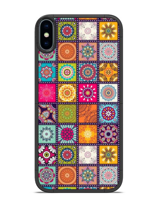 Seamless Pattern Vintage Glossy Metal Phone Cover for Apple Iphone X