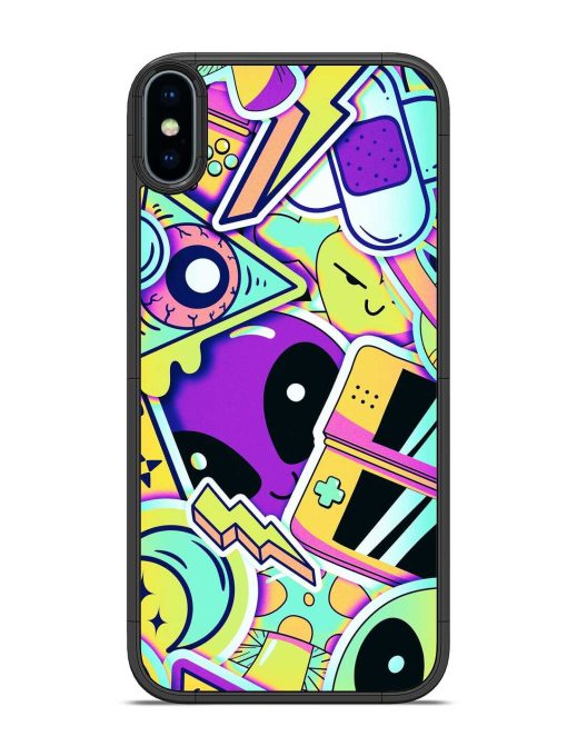 Scratch Art Glossy Metal Phone Cover for Apple Iphone X