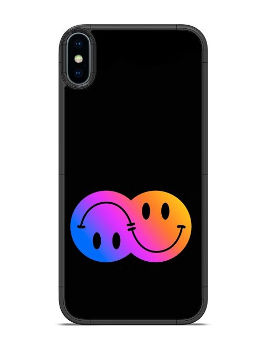 Gradient Smile Art Glossy Metal TPU Phone Cover for Apple Iphone X