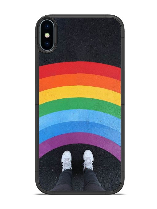 Legs Rainbow Glossy Metal TPU Phone Cover for Apple Iphone X