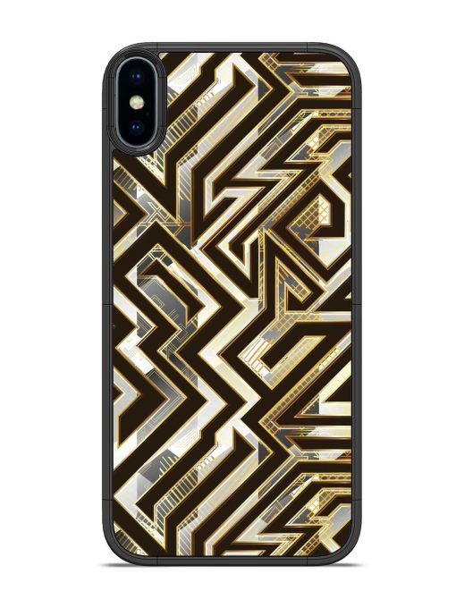 Technology Geometric Seamless Glossy Metal Phone Cover for Apple Iphone X