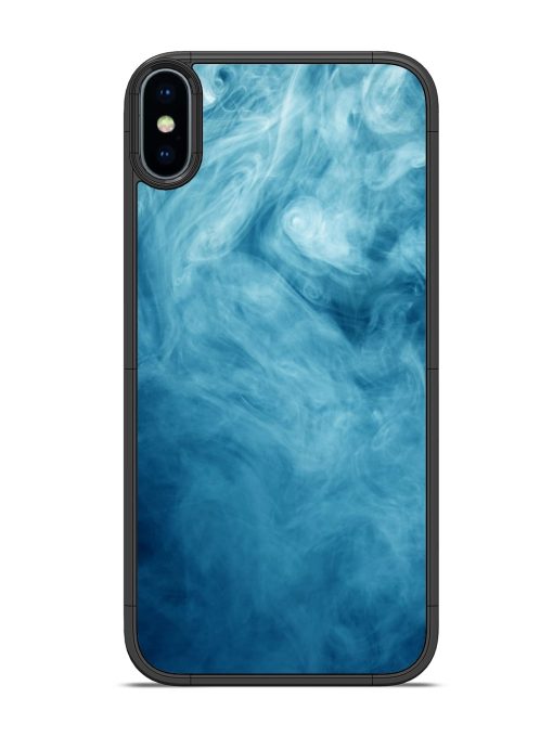 Blue Smoke Art Glossy Metal Phone Cover for Apple Iphone X