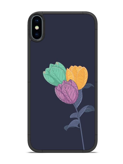 Flower Vector Glossy Metal Phone Cover for Apple Iphone X