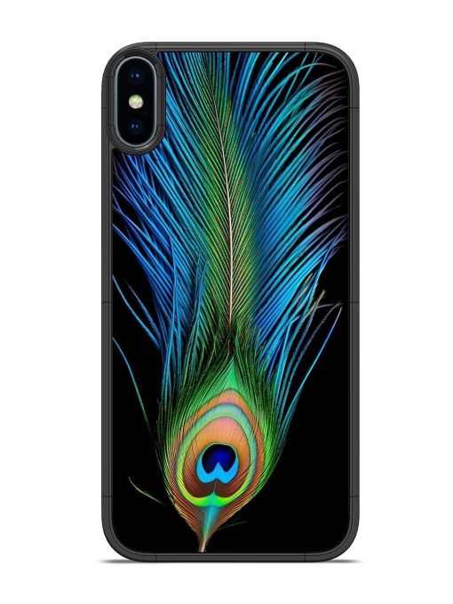 Peacock Feather Glossy Metal TPU Phone Cover for Apple Iphone X