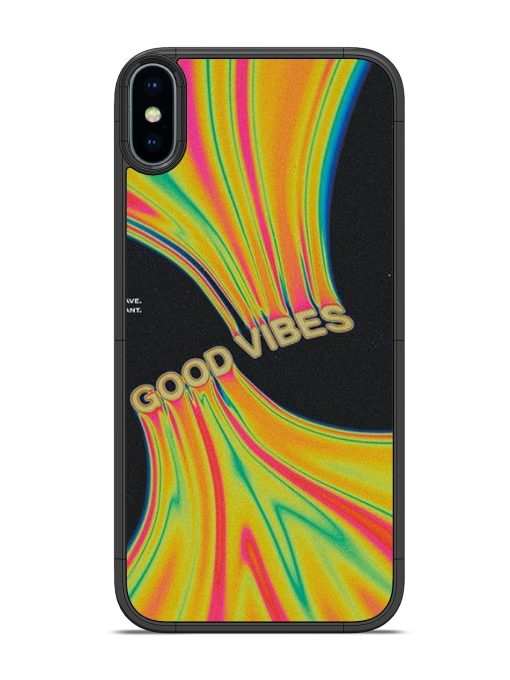 Good Vibes Glossy Metal Phone Cover for Apple Iphone X