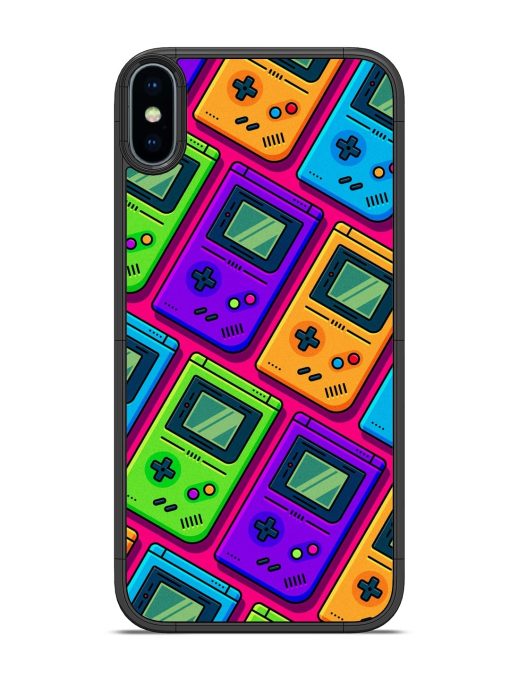 Game Seamless Pattern Glossy Metal Phone Cover for Apple Iphone X