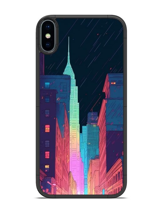 Minimal City Art Glossy Metal Phone Cover for Apple Iphone X