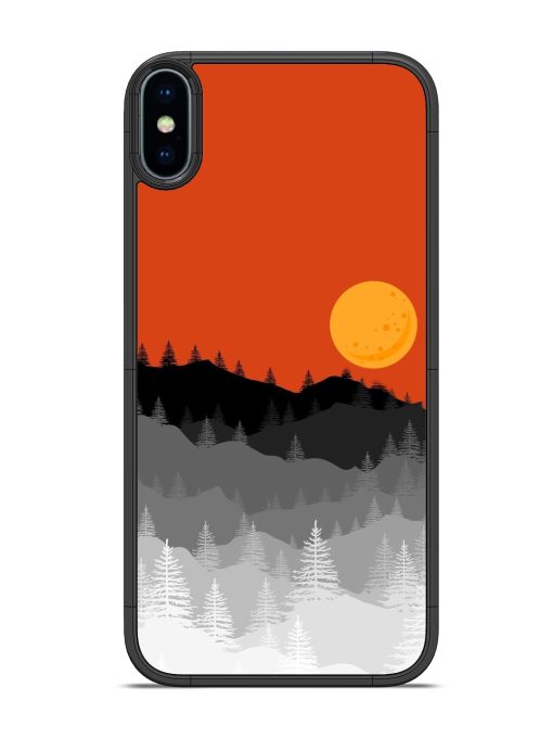 Mountain Lofi Sun Glossy Metal Phone Cover for Apple Iphone X