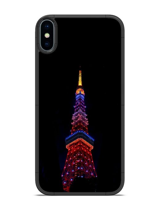 Eiffel Tower Night View Glossy Metal Phone Cover for Apple Iphone X