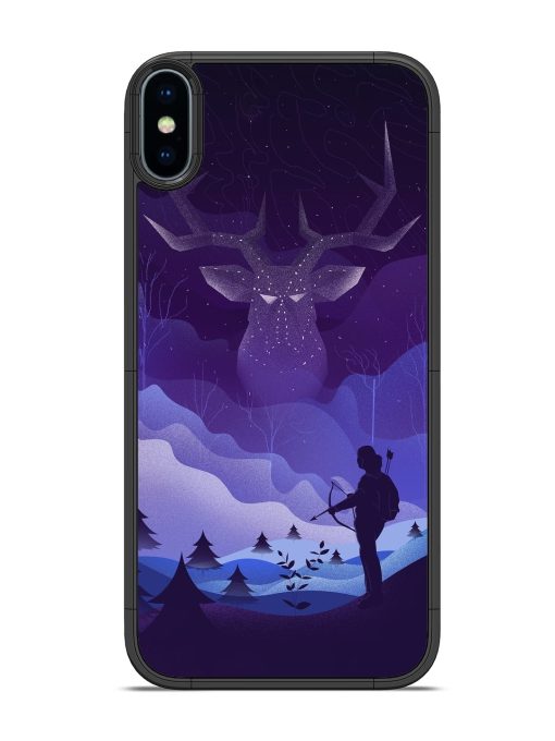 Deer Forest River Glossy Metal Phone Cover for Apple Iphone X