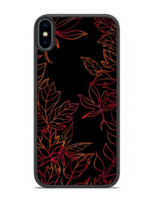 Red Floral Pattern Glossy Metal Phone Cover for Apple Iphone X