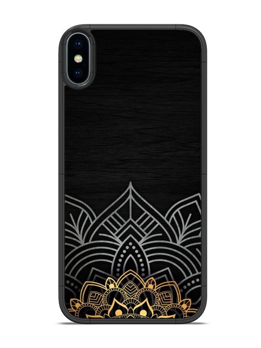 Decorative Golden Pattern Glossy Metal Phone Cover for Apple Iphone X