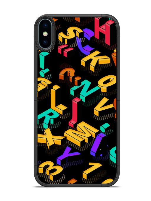 Seamless Pattern With Letters Glossy Metal Phone Cover for Apple Iphone X