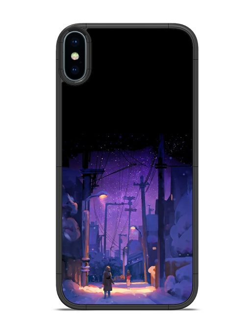 Winter Anime Art Glossy Metal Phone Cover for Apple Iphone X