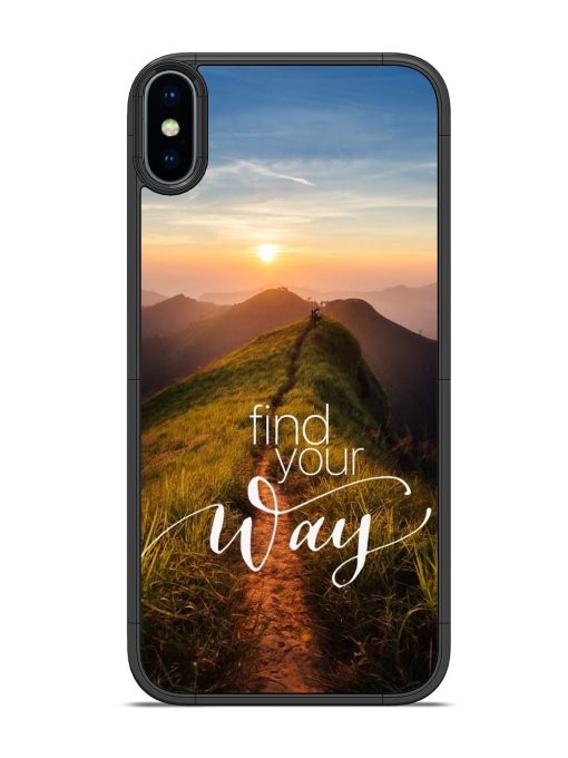 Find Your Way Glossy Metal Phone Cover for Apple Iphone X