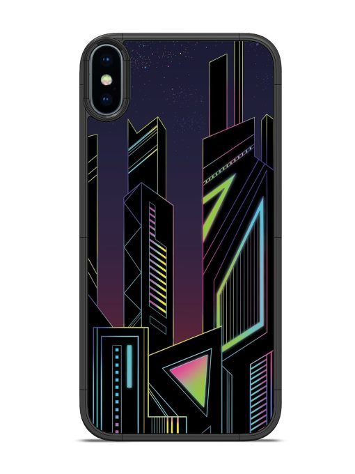 Neon Dreamscape Glossy Metal Phone Cover for Apple Iphone X Zapvi