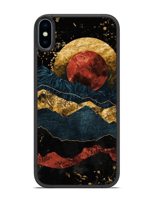 Gold Painting View Glossy Metal Phone Cover for Apple Iphone X