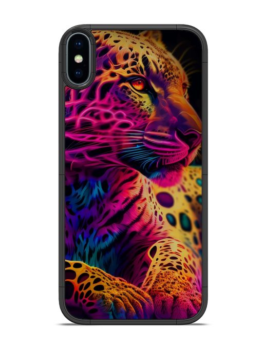 Leopard Art Glossy Metal Phone Cover for Apple Iphone X