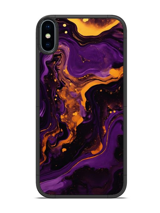 Painting Of A Purple Glossy Metal Phone Cover for Apple Iphone X Zapvi