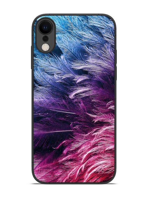 Light Grey Feather Background Glossy Metal Phone Cover for Apple Iphone Xr