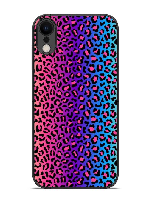 Colorful Leopard Seamless Glossy Metal Phone Cover for Apple Iphone Xr